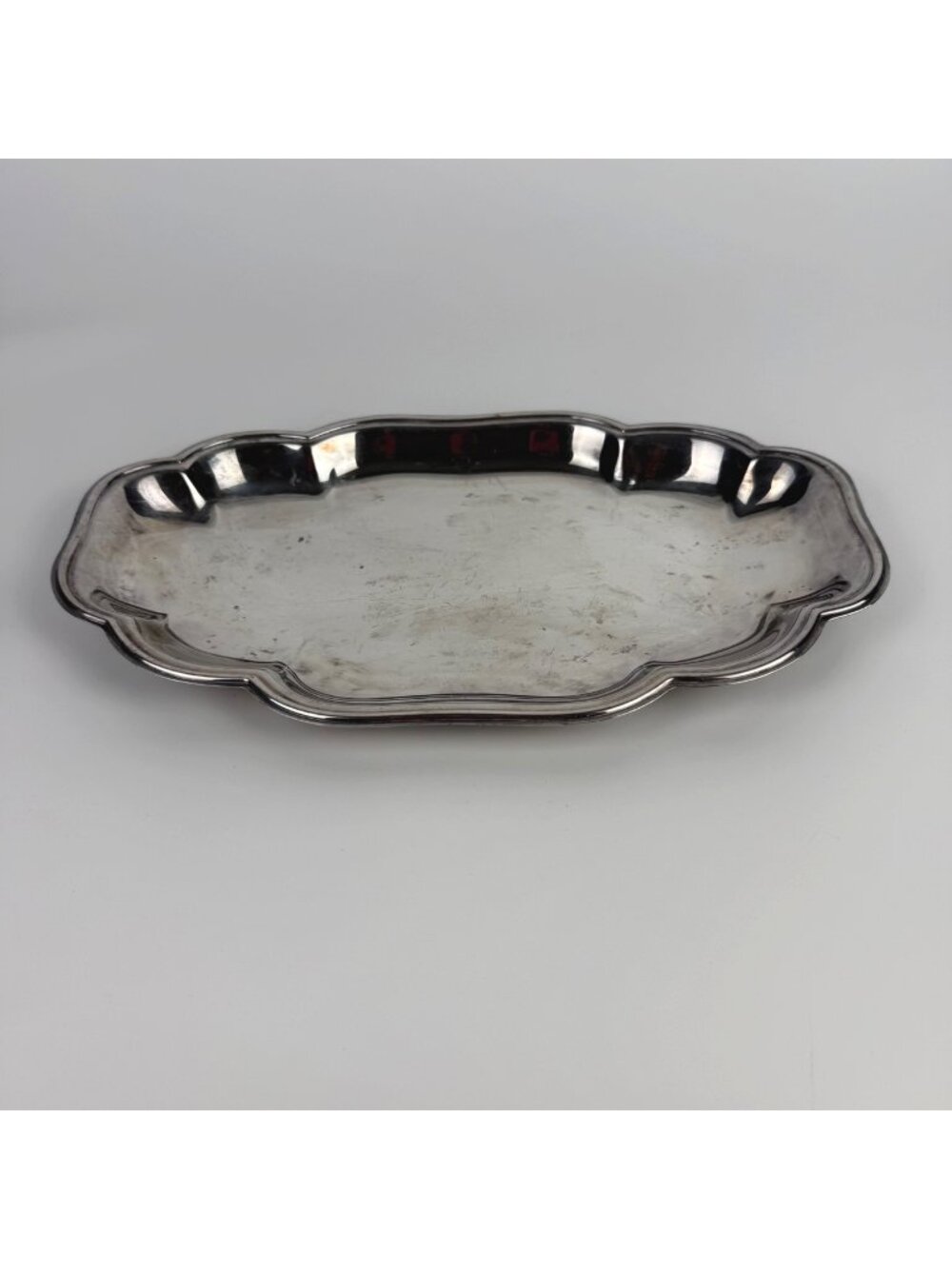 Vintage FB Rogers Oblong Scalloped Serving Tray Relish Snack 12"